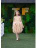 Gold Lace Ruffle Tulle Beaded Flower Girl Dress